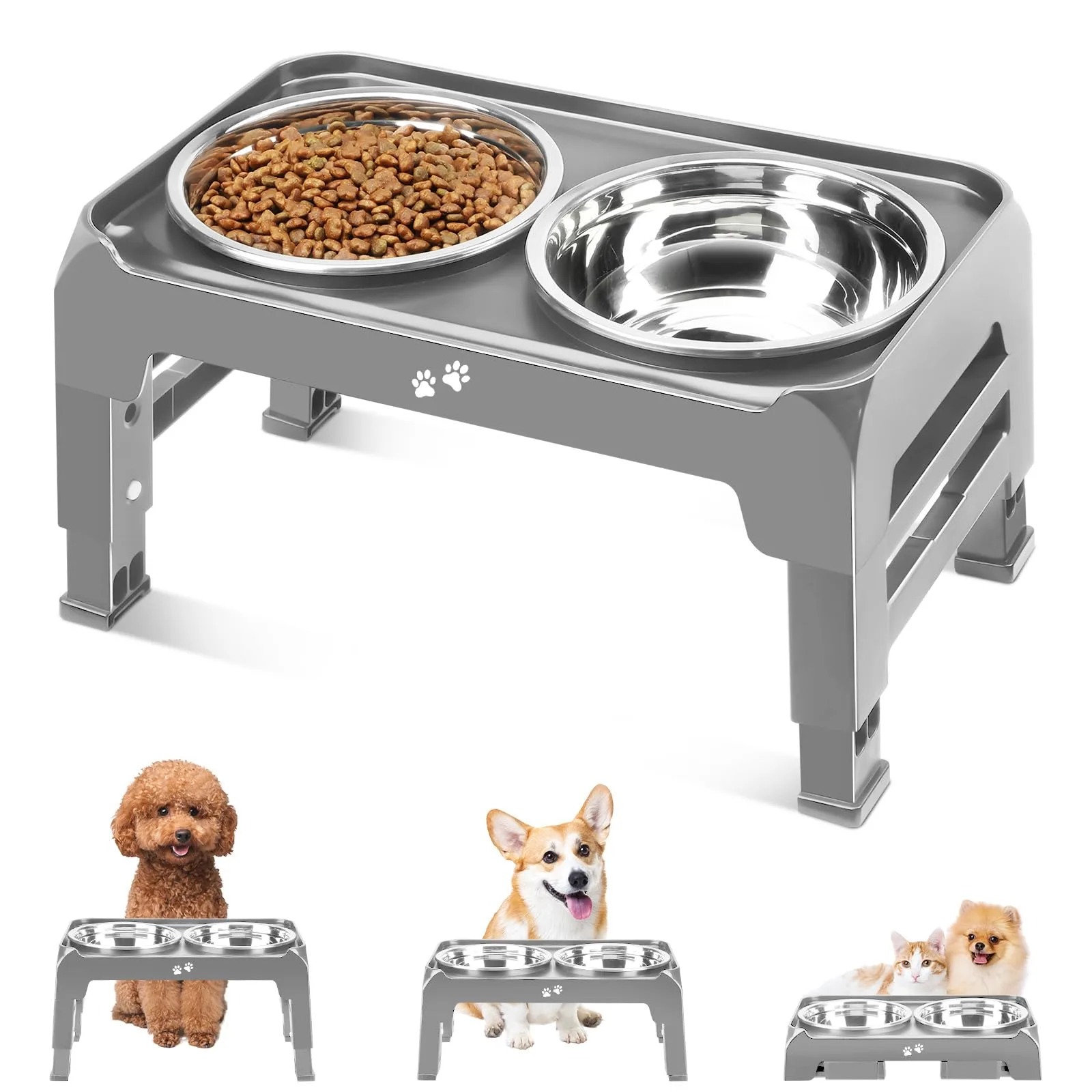 Mkono Elevated Cat Bowl Stand