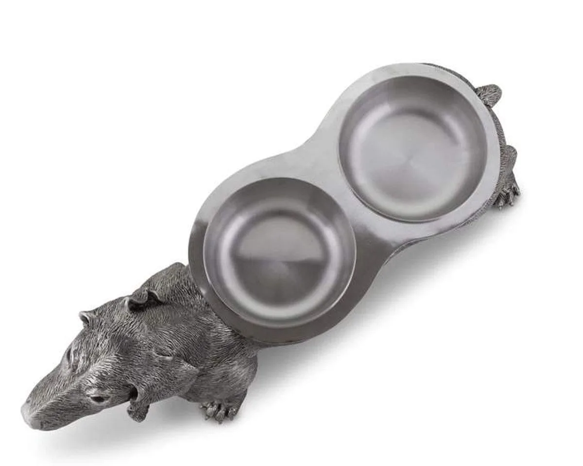 Pewter Pet Feeding Station Bowl
