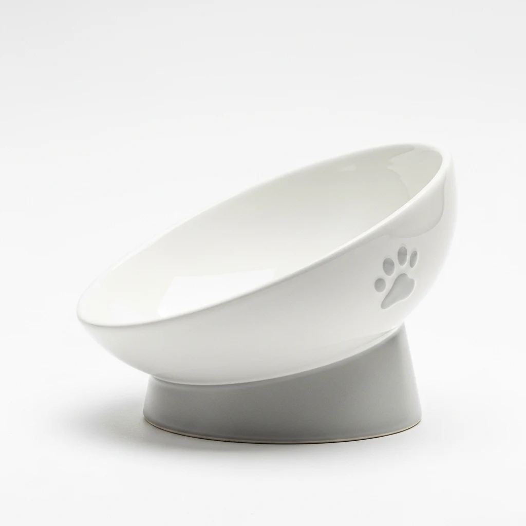 Youthink tilted ceramic cat bowl