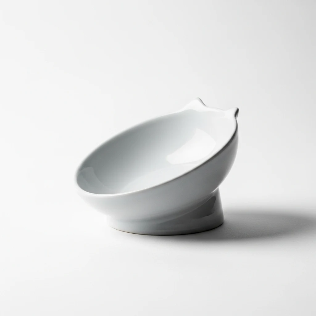 Youthink tilted ceramic cat bowl image 3